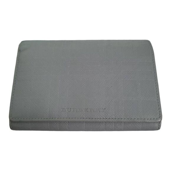 Burberry Gray Leather Wallet with Silver Hardware Very Lightly Loved - Picture 1 of 11